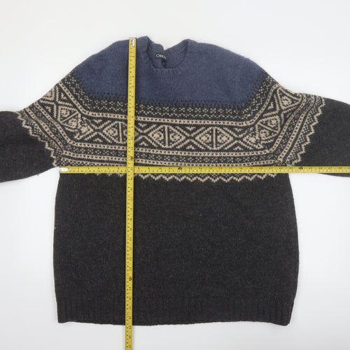 Cherokee Mens Blue Fair Isle Wool Pullover Jumper 2XL