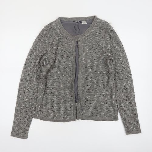 La Redoute Women’s Grey Open Front Cardigan UK 12 Acrylic Knit