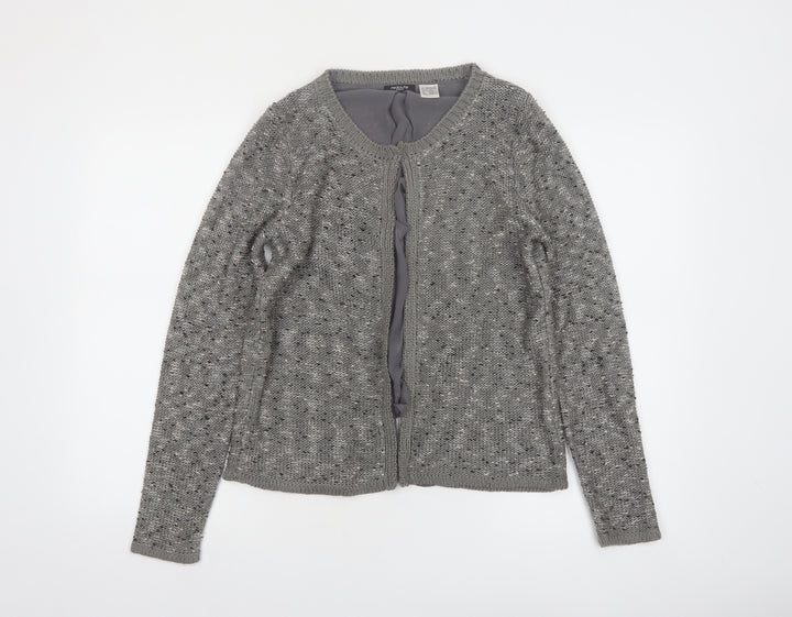La Redoute Women’s Grey Open Front Cardigan UK 12 Acrylic Knit