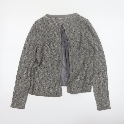 La Redoute Women’s Grey Open Front Cardigan UK 12 Acrylic Knit