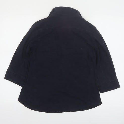 The White Company Women’s Blue 3/4 Sleeve Cotton Button-Up Tunic Size 12