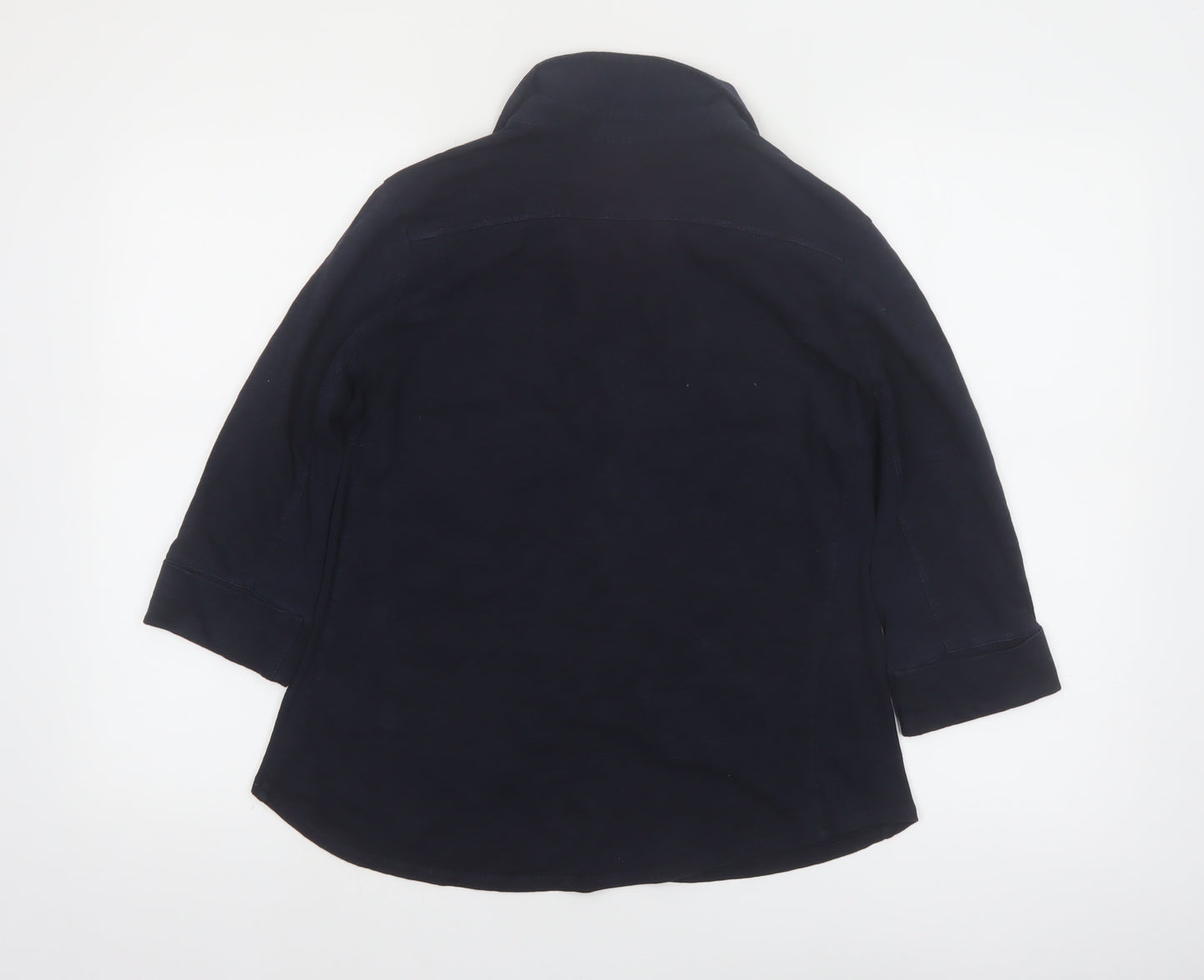 The White Company Women’s Blue 3/4 Sleeve Cotton Button-Up Tunic Size 12