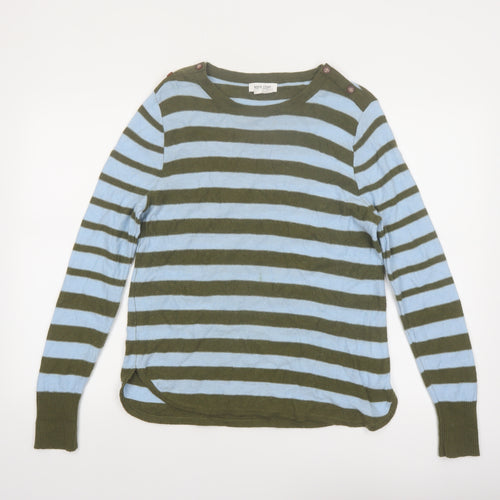 White Stuff Women’s Multicoloured Striped Cotton Jumper UK 12