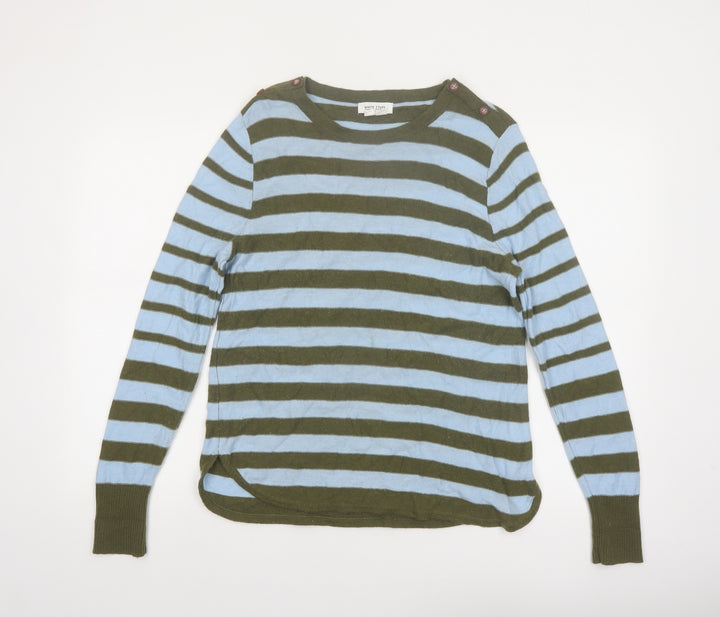 White Stuff Women’s Multicoloured Striped Cotton Jumper UK 12