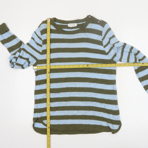 White Stuff Women’s Multicoloured Striped Cotton Jumper UK 12