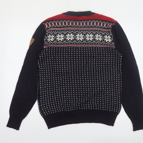 Dale of Norway Men's Blue Fair Isle Merino Wool Pullover Jumper S