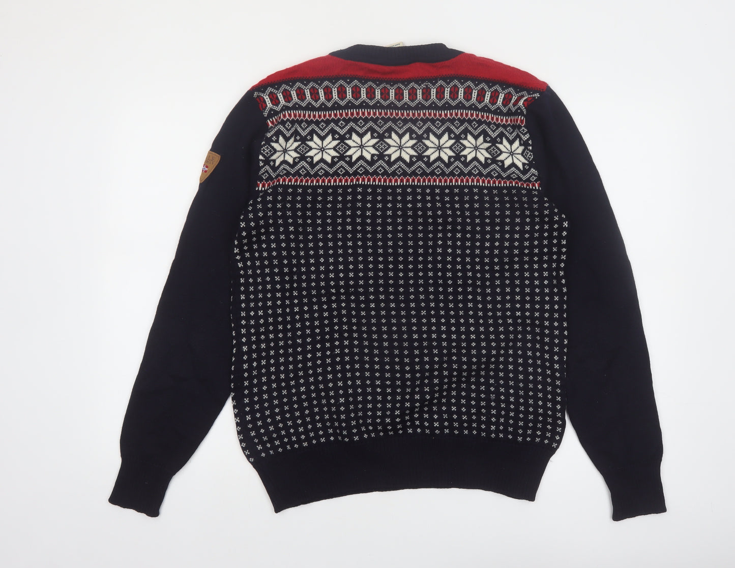 Dale of Norway Men's Blue Fair Isle Merino Wool Pullover Jumper S