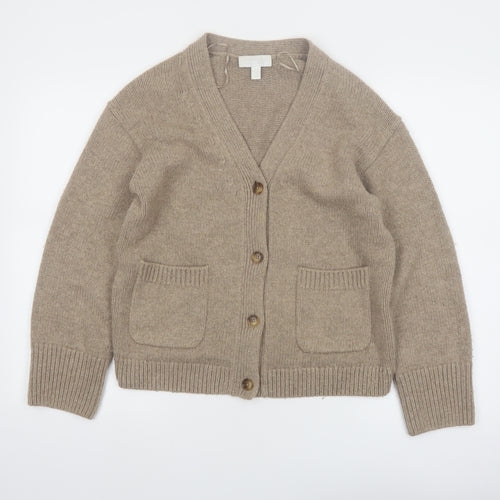 The White Company Women’s Beige Merino Wool Cardigan Size 8