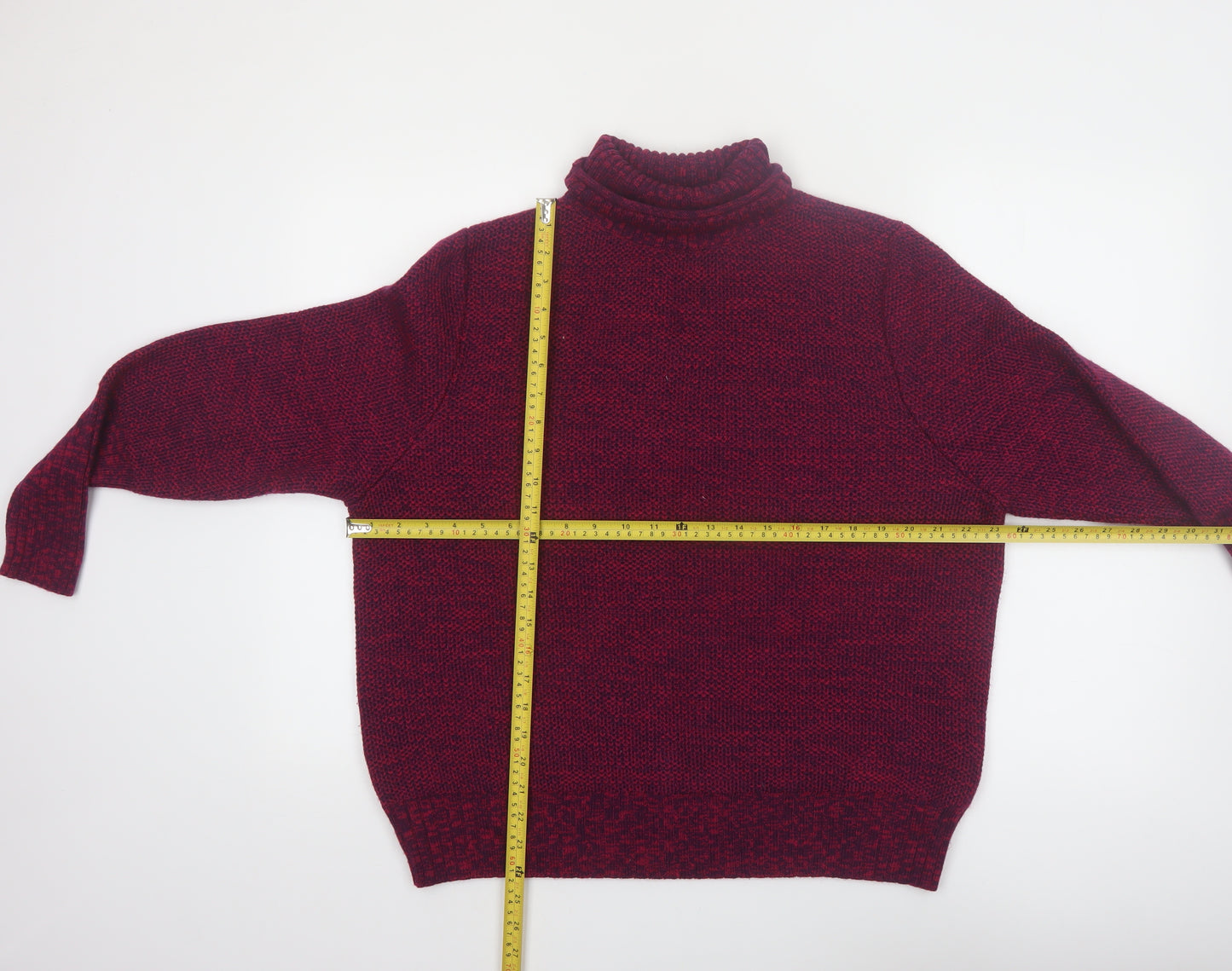 Icebreaker Women's Red Wool Roll Neck Chunky Knit Jumper M