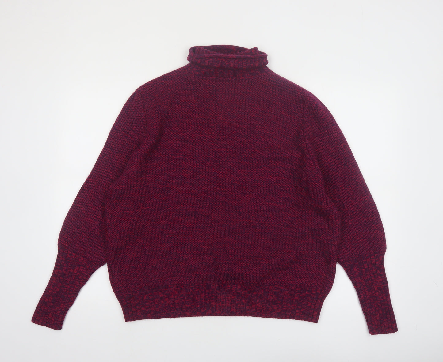 Icebreaker Women's Red Wool Roll Neck Chunky Knit Jumper M
