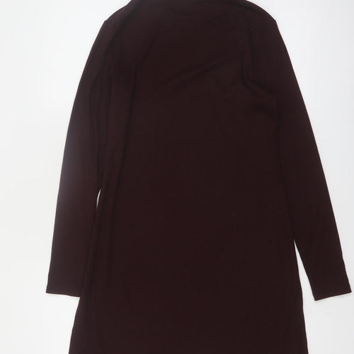 H&M Women’s Brown Long Sleeve High Neck Shift Dress Size S