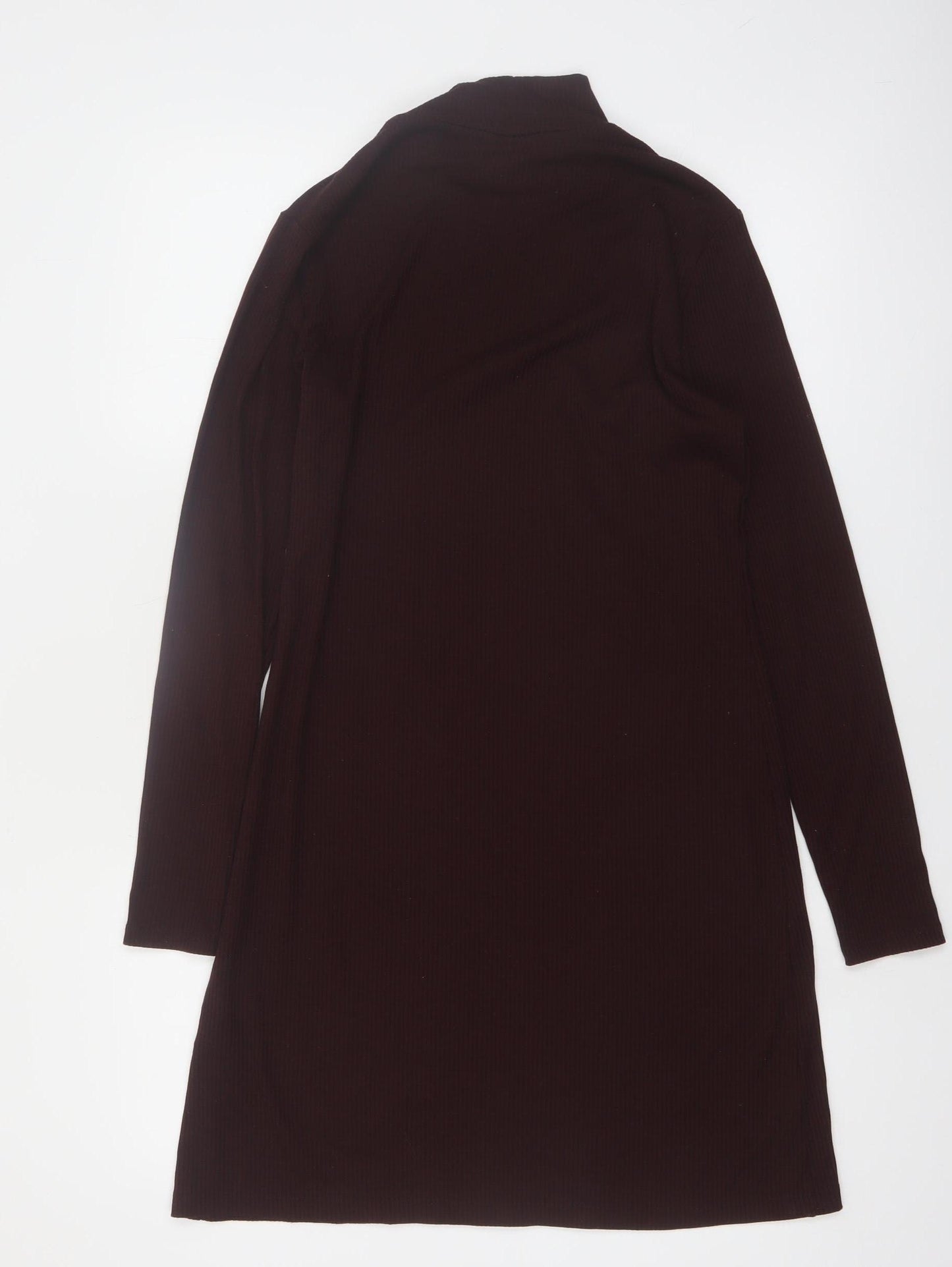 H&M Women’s Brown Long Sleeve High Neck Shift Dress Size S