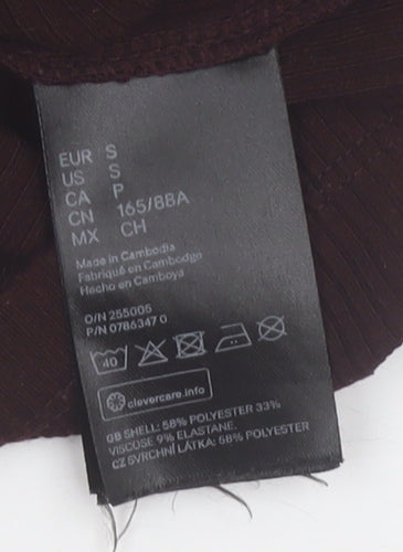 H&M Women’s Brown Long Sleeve High Neck Shift Dress Size S