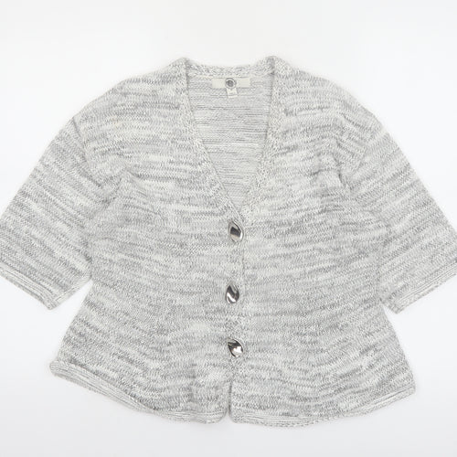 Marks and Spencer Womens Grey Knit 3/4 Sleeve Cardigan M