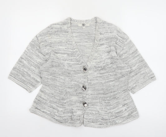 Marks and Spencer Womens Grey Knit 3/4 Sleeve Cardigan M
