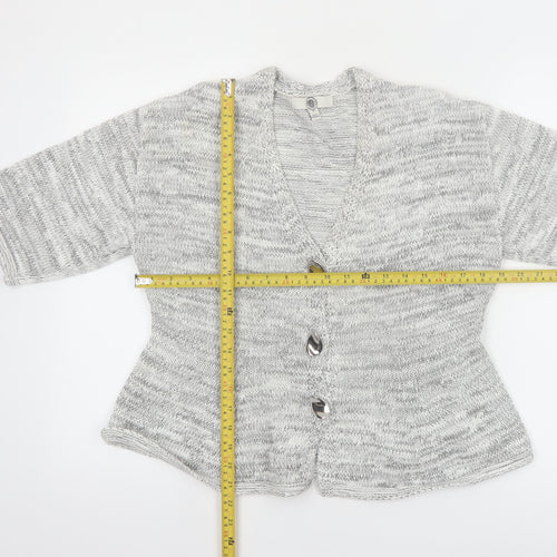 Marks and Spencer Womens Grey Knit 3/4 Sleeve Cardigan M