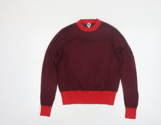 La Redoute Women Red Crew Neck Knit Pullover Jumper Medium