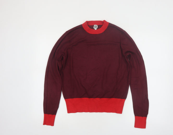 La Redoute Women Red Crew Neck Knit Pullover Jumper Medium
