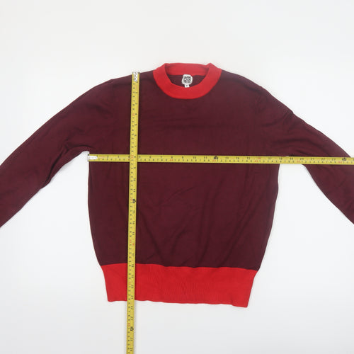 La Redoute Women Red Crew Neck Knit Pullover Jumper Medium