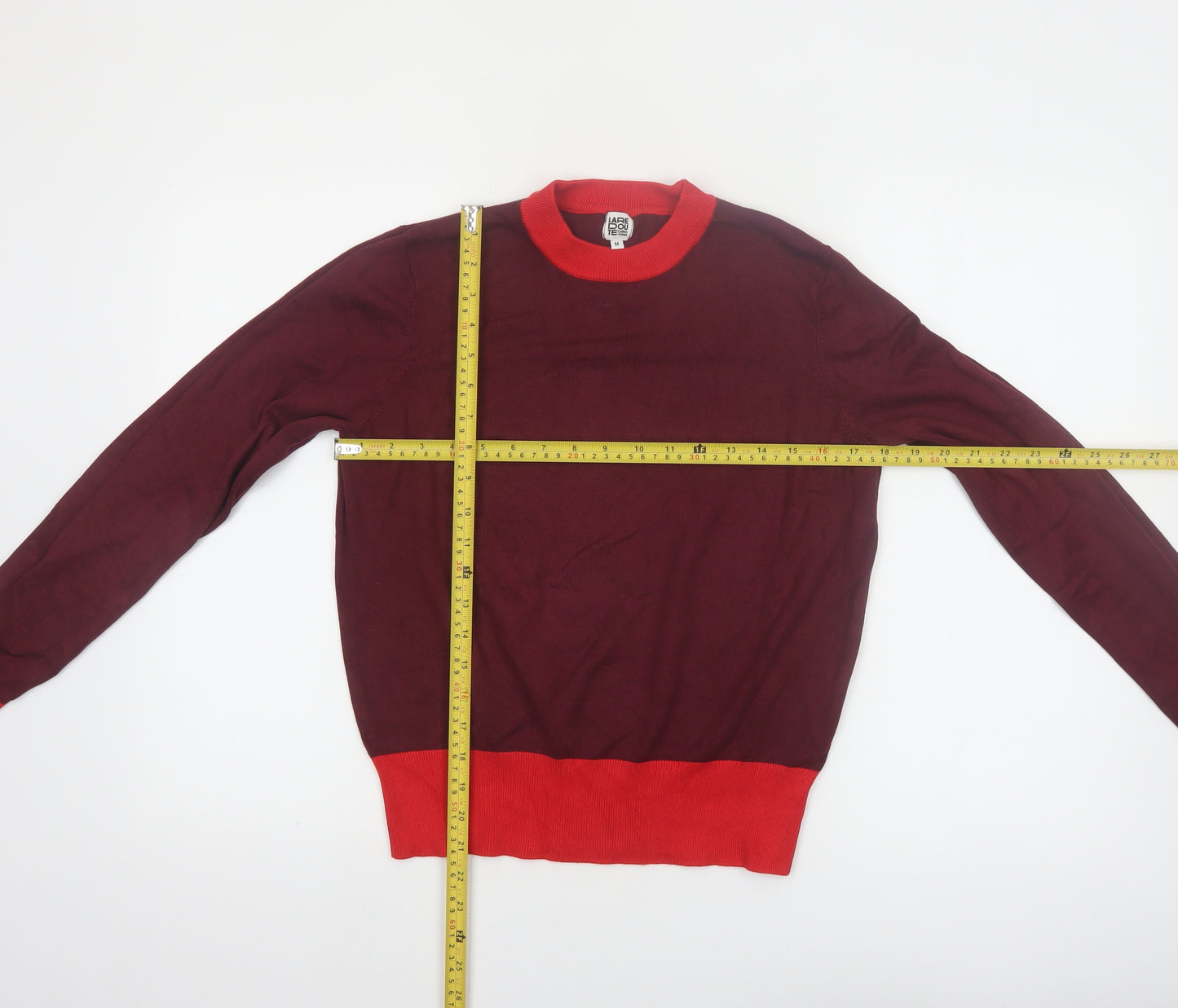 La Redoute Women Red Crew Neck Knit Pullover Jumper Medium
