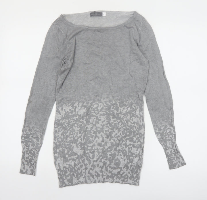 Mint Velvet Women’s Grey Animal Print Knit Jumper Size 8