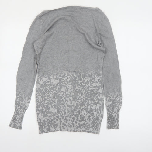 Mint Velvet Women’s Grey Animal Print Knit Jumper Size 8