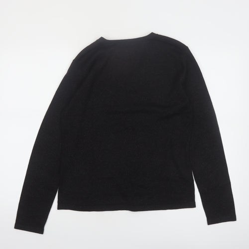 Style & Co Women's Black V-Neck Long Sleeve Pullover Jumper Size S