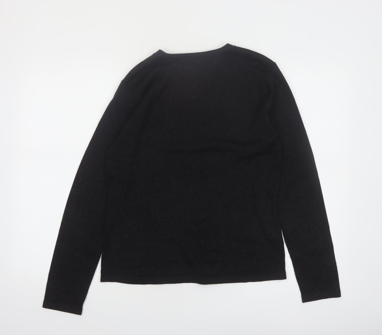 Style & Co Women's Black V-Neck Long Sleeve Pullover Jumper Size S