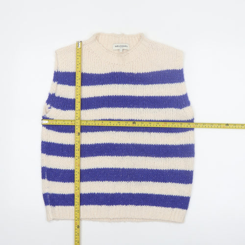 Lollys Laundry Womens Blue Striped Knit Vest Jumper M