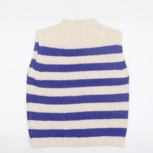 Lollys Laundry Womens Blue Striped Knit Vest Jumper M