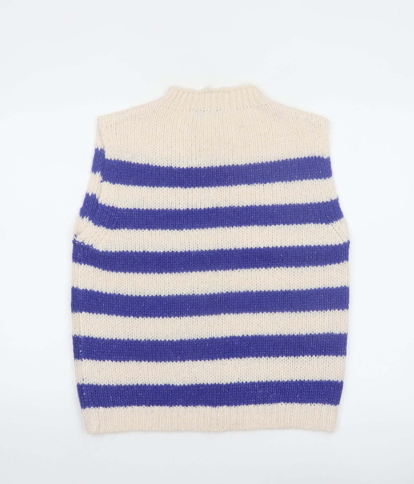 Lollys Laundry Womens Blue Striped Knit Vest Jumper M