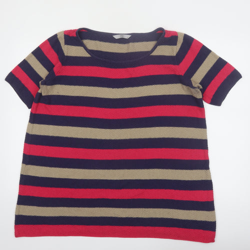 TU Women’s Multicoloured Striped Short Sleeve Knit T-Shirt Size 18