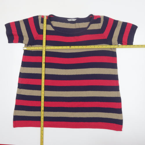TU Women’s Multicoloured Striped Short Sleeve Knit T-Shirt Size 18