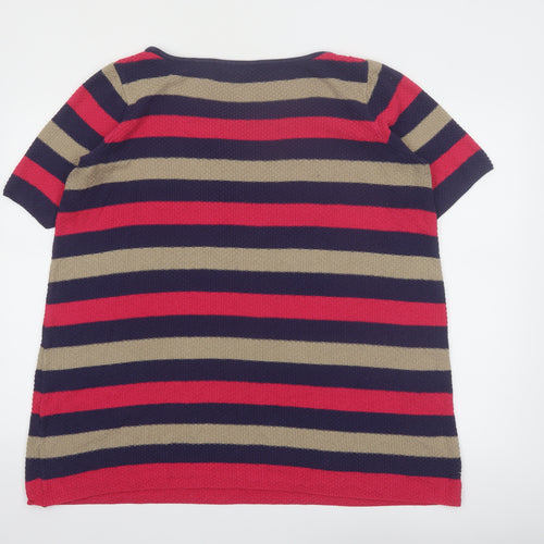 TU Women’s Multicoloured Striped Short Sleeve Knit T-Shirt Size 18