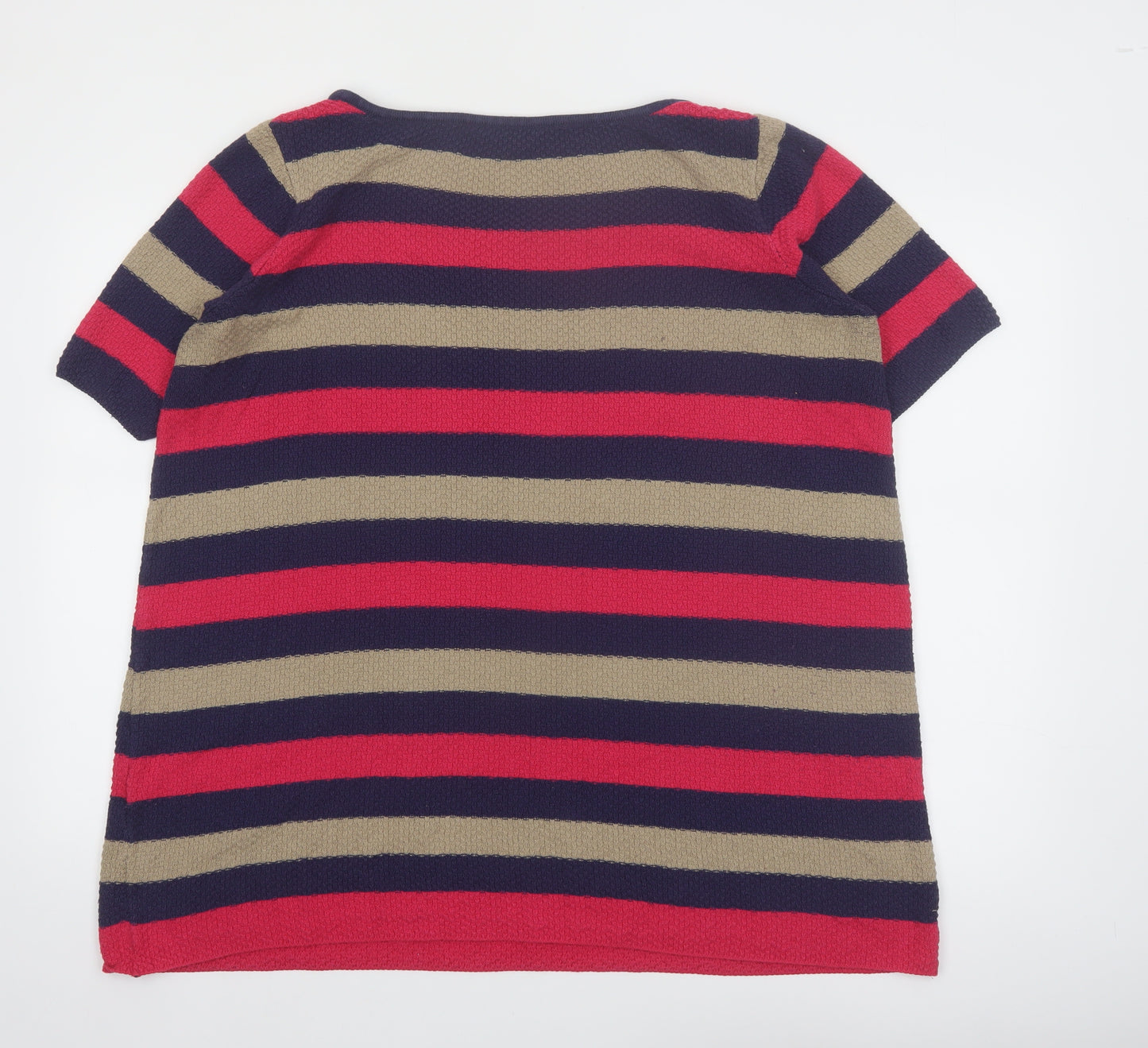 TU Women’s Multicoloured Striped Short Sleeve Knit T-Shirt Size 18