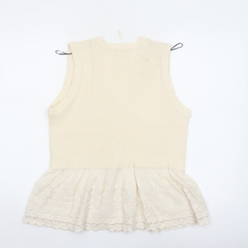 Marks and Spencer Women’s Ivory Sleeveless Tunic Blouse Size M
