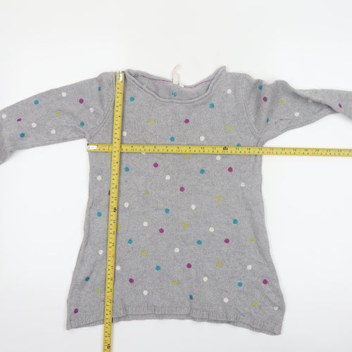 White Stuff Women’s Grey Polka Dot Alpaca Blend Jumper Size 8