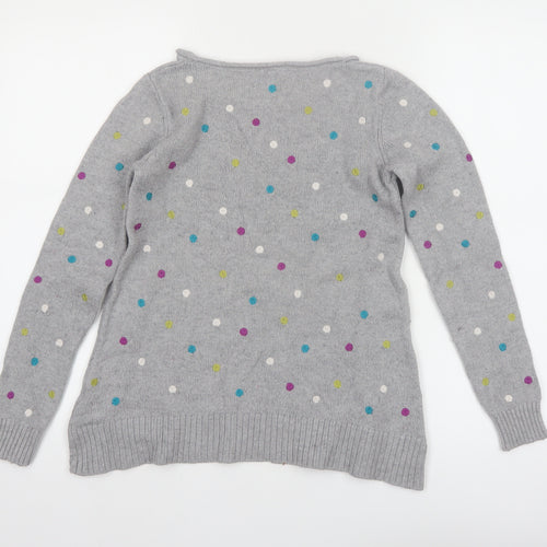 White Stuff Women’s Grey Polka Dot Alpaca Blend Jumper Size 8