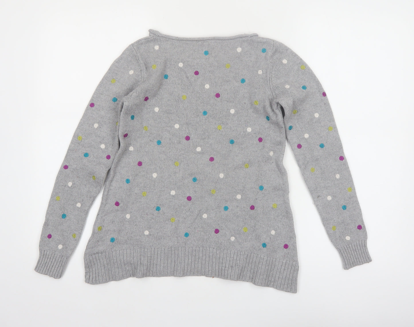 White Stuff Women’s Grey Polka Dot Alpaca Blend Jumper Size 8