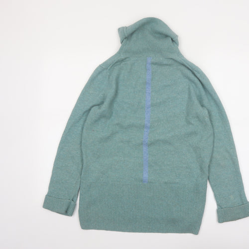 White Stuff Women’s Green Roll Neck Button Detail Jumper UK 12