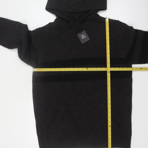 Next Men’s Black Hooded Soft Touch Knit Pullover Jumper Size L