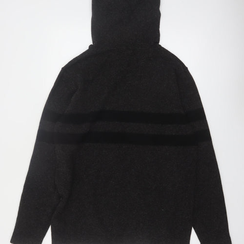 Next Men’s Black Hooded Soft Touch Knit Pullover Jumper Size L