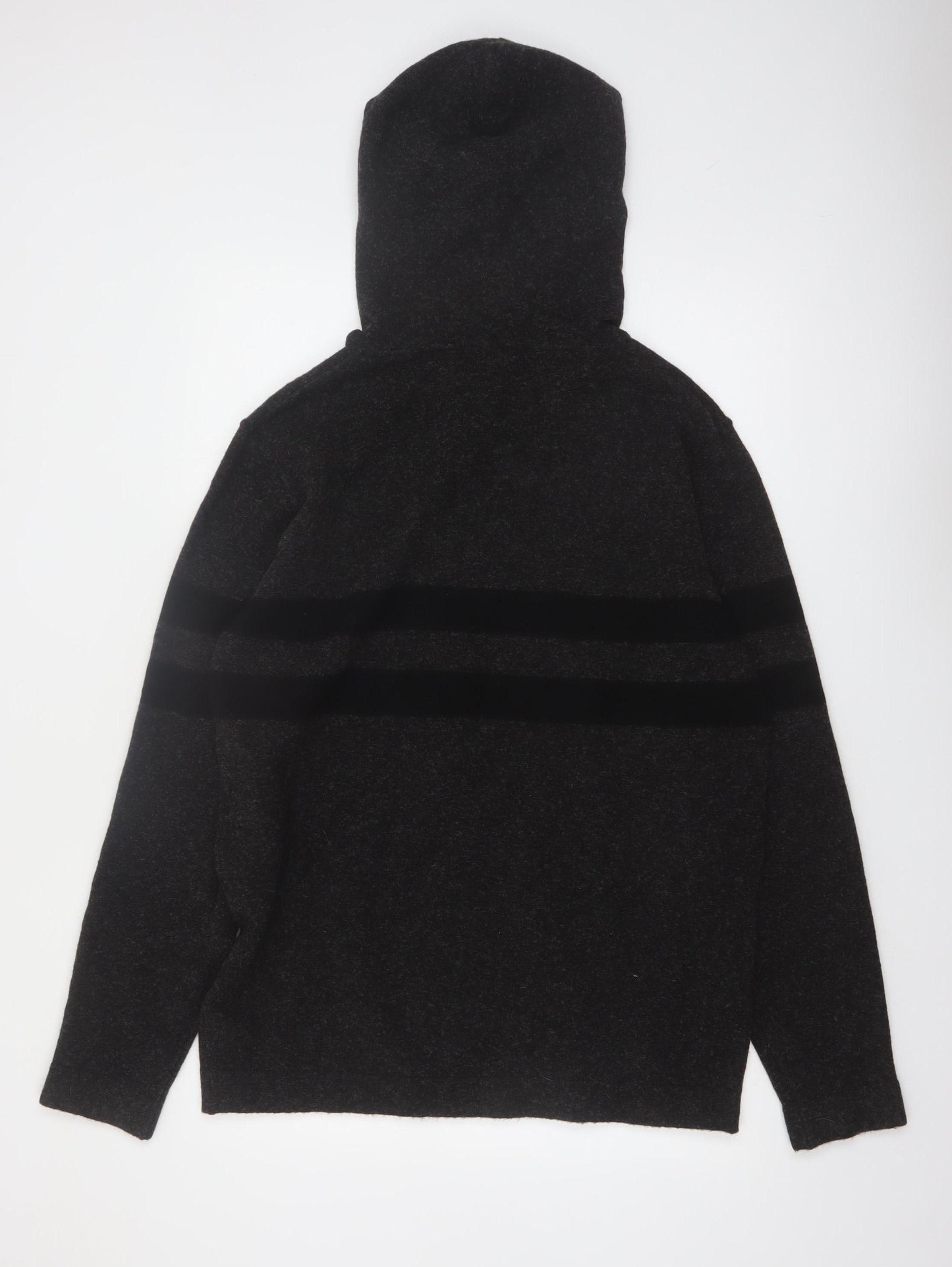 Next Men’s Black Hooded Soft Touch Knit Pullover Jumper Size L