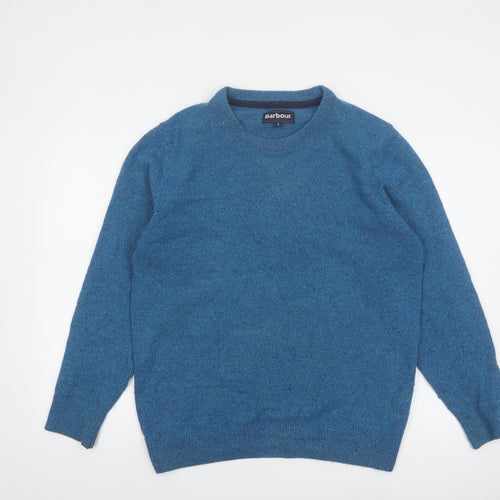 Barbour Men's Blue Wool Crew Neck Pullover Jumper Size S