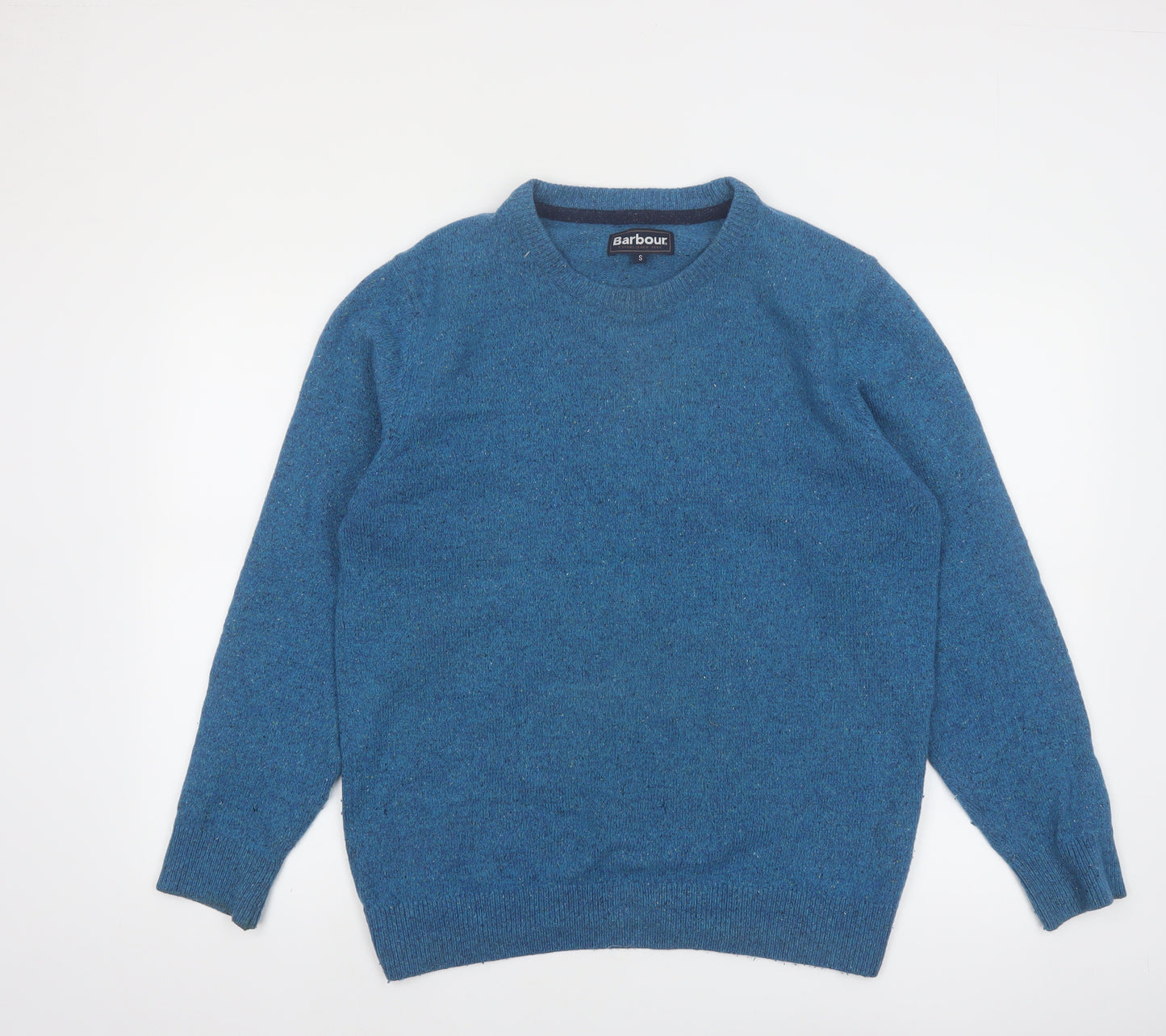 Barbour Men's Blue Wool Crew Neck Pullover Jumper Size S