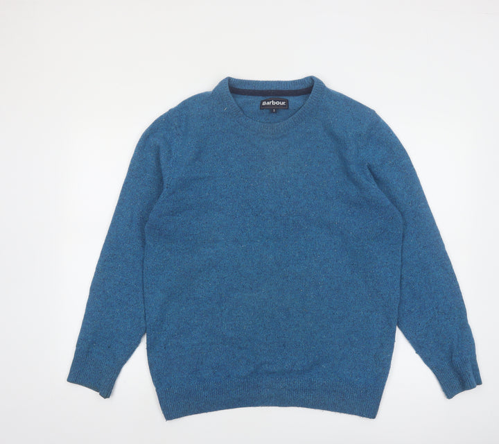 Barbour Men's Blue Wool Crew Neck Pullover Jumper Size S