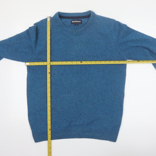 Barbour Men's Blue Wool Crew Neck Pullover Jumper Size S