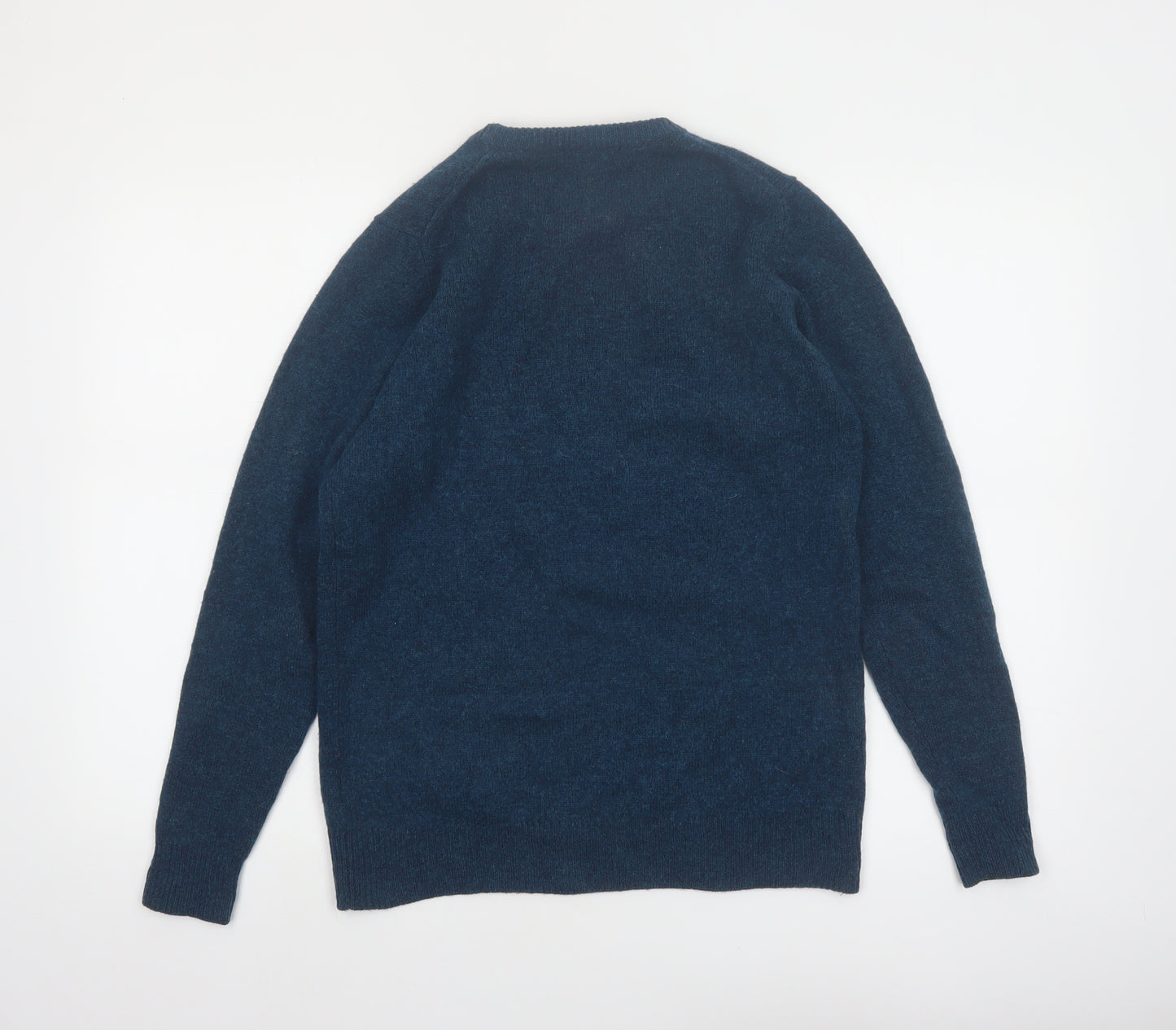 James Pringle Men's Blue Wool Crew Neck Pullover Jumper Size S