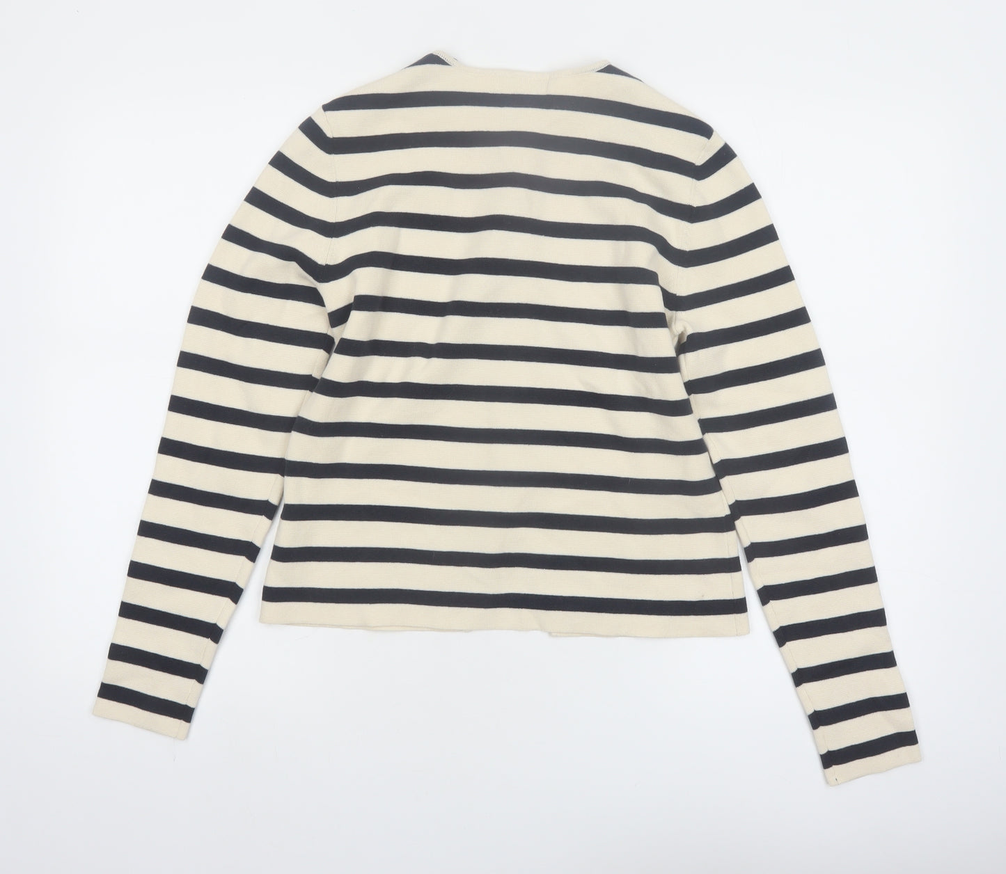 Marks and Spencer Womens Beige Striped Cardigan S Knit Long Sleeve