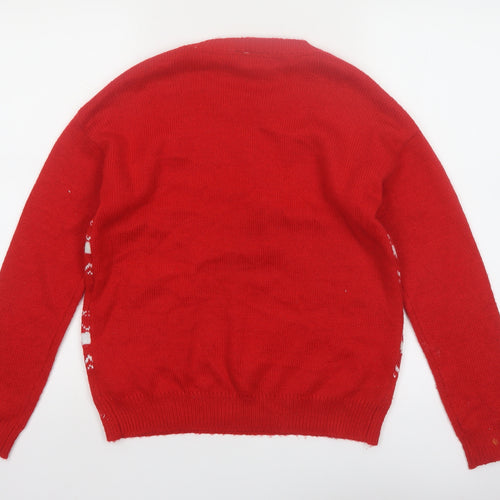 Disney Women’s Red Christmas Minnie Mouse Knit Jumper 2XS